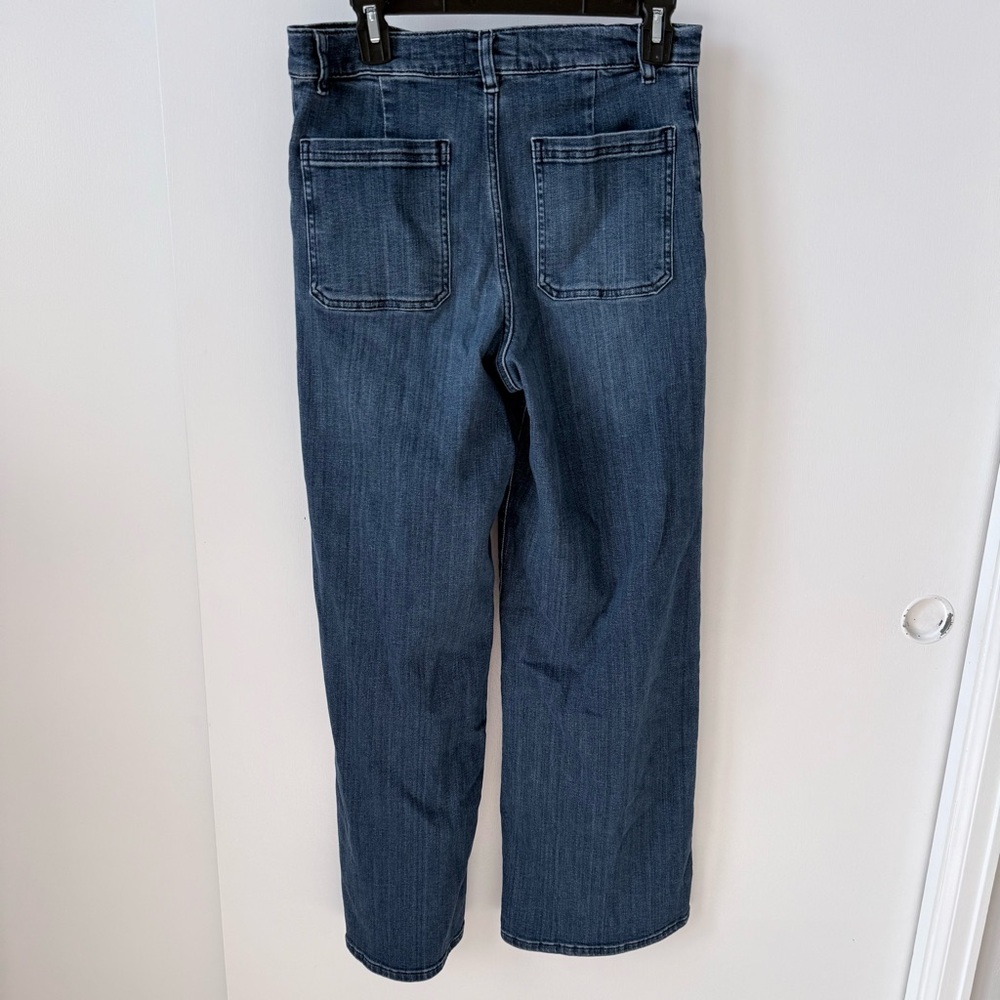 Frame Le Slim Palazzo Bardot Pocket Jeans in Thunderstorm - Picture 6 of 14
